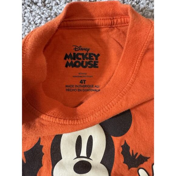 Mickey Mouse Halloween "Skeleton" Orange T-Shirt Size 4T Kids - Picture 3 of 7